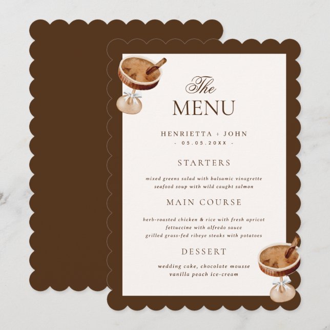 Carte de menu de Baby Shower pour Espresso 'Un peu (Devant / Derrière)