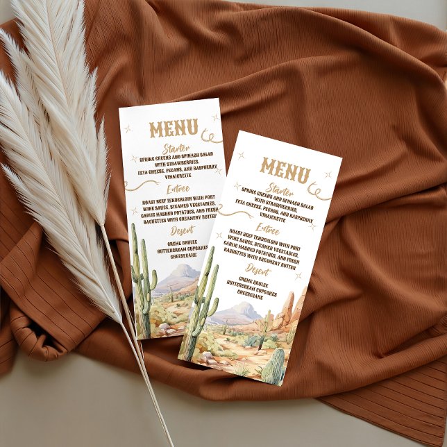 Carte de menu de Baby Shower Western (Créateur téléchargé)