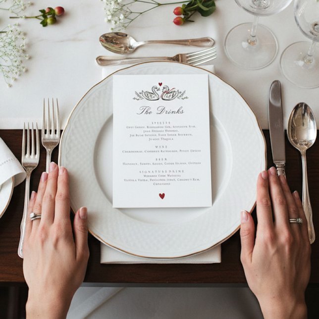 Carte de Menu de Boissons de Mariage de Paire de C (Créateur téléchargé)