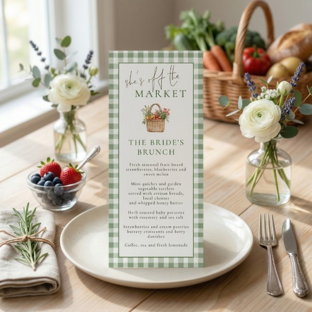 Carte de menu de brunch de marché pour mariage à c (Créateur téléchargé)