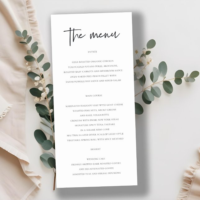 Carte de menu de calligraphie Simple Célébrez avec (Créateur téléchargé)