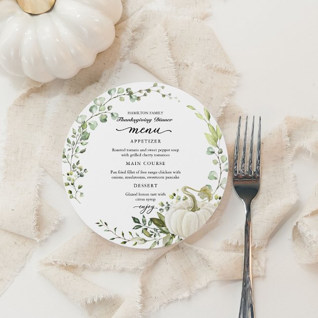 Carte de menu de cercle de dîner de Thanksgiving d (Créateur téléchargé)