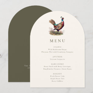 Carte de menu de chasse d'automne rustique élégant
