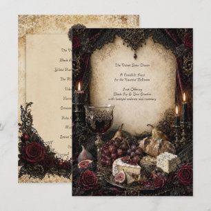 Carte de menu de dîner gothique