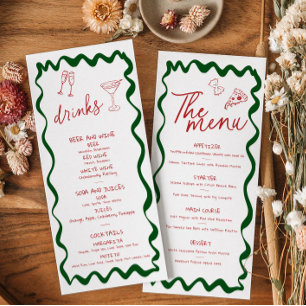 Carte de menu de douche nuptiale Pizza Amore Itali