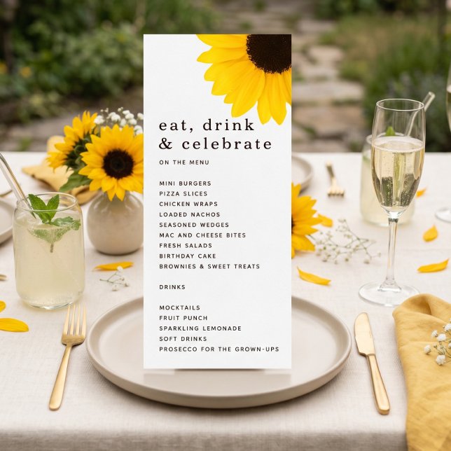 Carte de menu de fête d'anniversaire 18 ans Tourne (Créateur téléchargé)