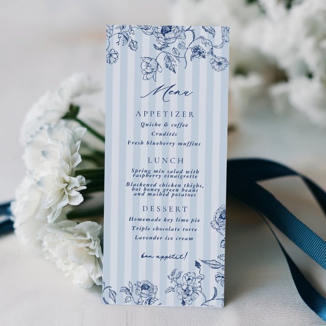 Carte de Menu de Fête de Fiançailles Something Blu (Créateur téléchargé)
