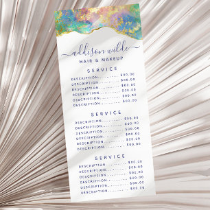 Carte de menu de l'entreprise de gemme arc-en-ciel