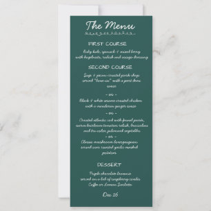 Carte de menu de mariage à l'écriture manuscrite é