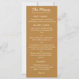 Carte de menu de mariage à l'écriture manuscrite é