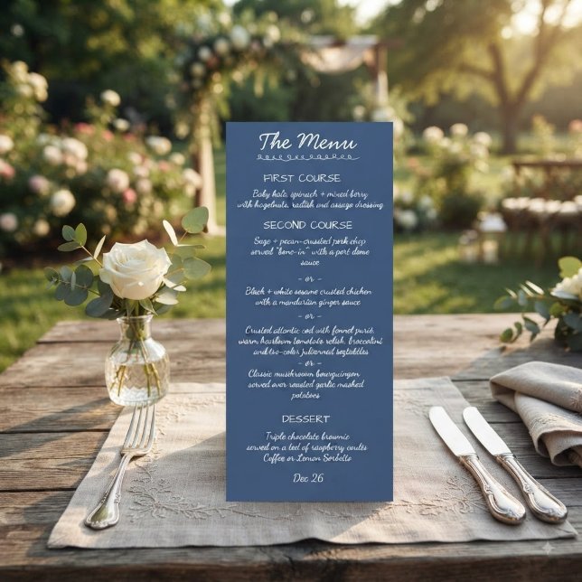 Carte de menu de mariage à l'écriture manuscrite é (Créateur téléchargé)