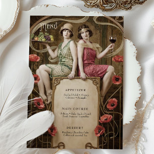 Carte de menu de mariage Art Nouveau classique fig