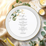 Carte de Menu de Mariage Cercle de Verdure Dorée<br><div class="desc">Préparez-vous à embarquer dans un voyage magique d'amour avec notre suite de mariage à couper le souffle, conçue spécialement pour les amoureux de la nature ! Cette collection fabuleuse est l'ajout ultime à votre fête de jardin de rêve ou à votre célébration enchantée sur le thème de la nature. Elle...</div>