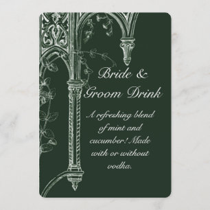 Carte de menu de mariage de jardin victorien