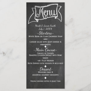 Carte de menu de mariage élégant à l'aspect tablea
