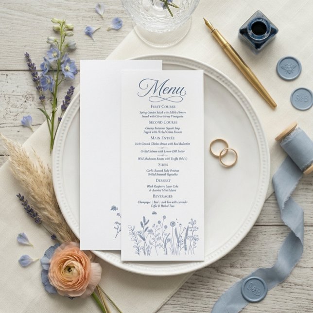 Carte de Menu de Mariage Élégante aux Poussières d (Créateur téléchargé)