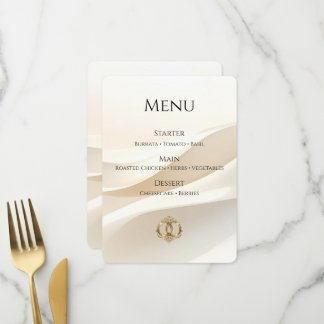 Carte de Menu de Mariage Élégante | Moderne Abstra