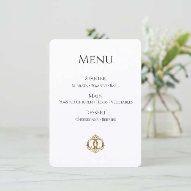 Carte de menu de mariage élégante | Moderne et abs (Debout devant)