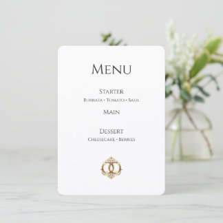 Carte de menu de mariage élégante | Moderne et abs