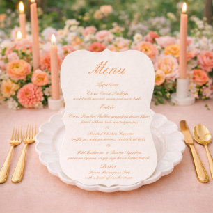 Carte de menu de mariage en découpage Ranunculus G