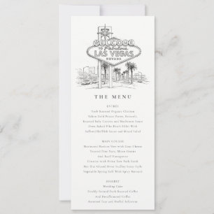 Carte de menu de mariage esquisse de Las Vegas Nev