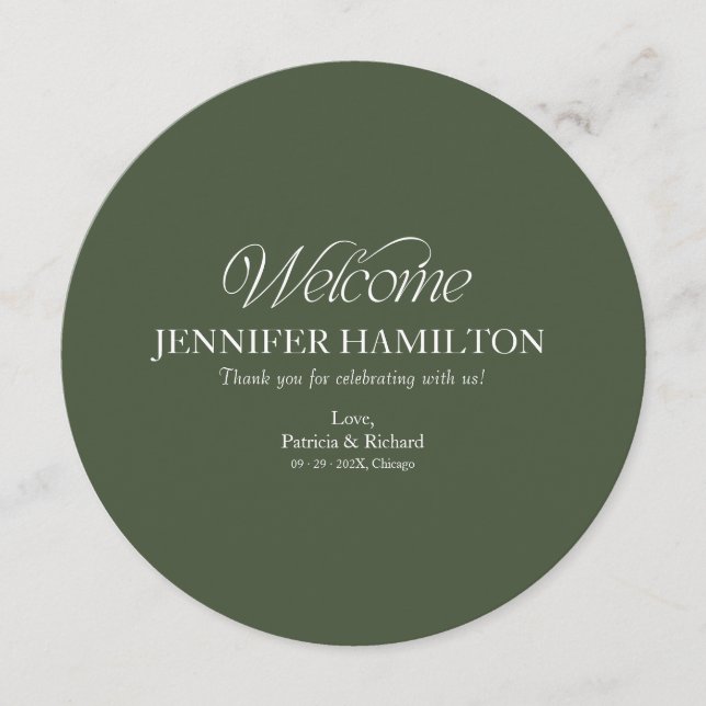 Carte de Menu de Mariage et Marque-Place Cercle av (Devant)