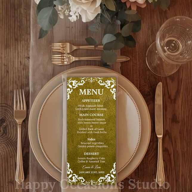Carte de Menu de Mariage Mexicain Rustique (Créateur téléchargé)