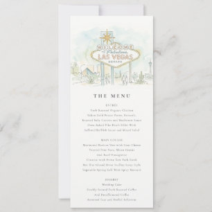 Carte de menu de mariage paysage de Las Vegas Neva