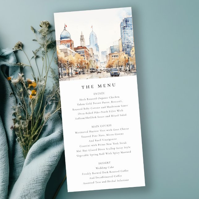 Carte de menu de mariage paysage d'Indianapolis, I (Créateur téléchargé)