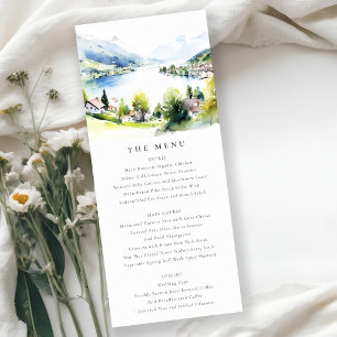 Carte de menu de mariage paysage Lungern Suisse