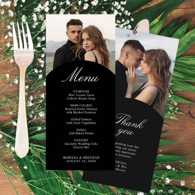 Carte de menu de mariage photo simple et moderne (Créateur téléchargé)