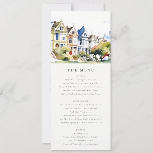 Carte de menu de mariage San Francisco Painted Lad (Devant)