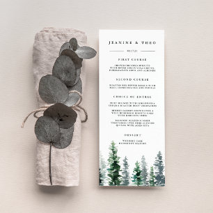 Carte de Menu de Mariage Timber Grove