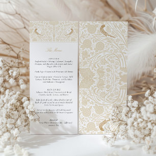 Carte de menu de mariage victorien doré
