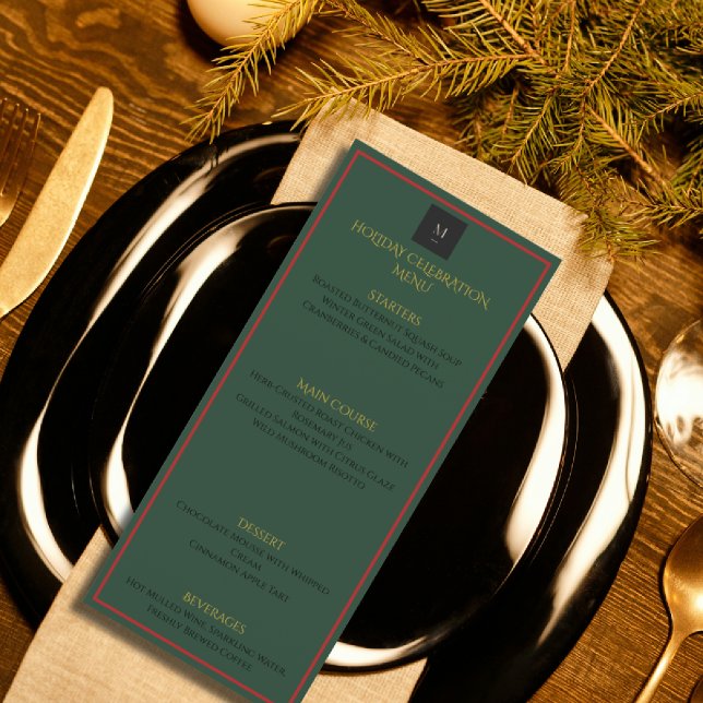 Carte de Menu de Noël Luxueux Élégant pour les Fêt (Créateur téléchargé)