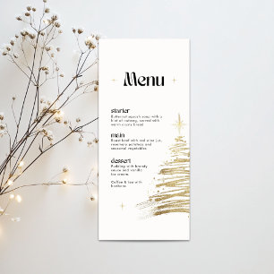Carte de menu de Noël pour le dîner avec arbre des