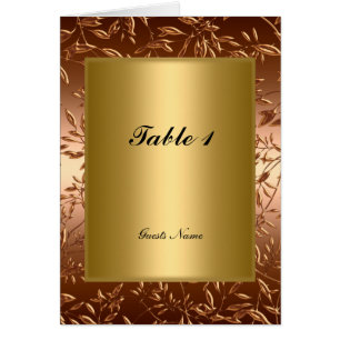 Carte de Menu de Placement de Table en Or