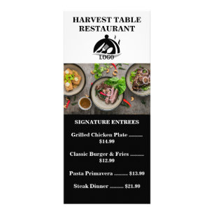 Carte de menu de restaurant moderne avec code QR
