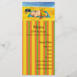 Carte de menu de rôti de porc