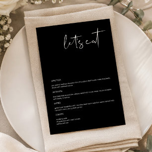 Carte de menu de table Manger Moderne Edge Noir