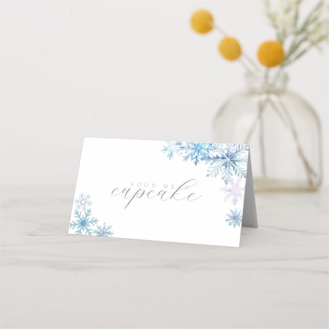 Carte de menu de tente flocon de neige bleu — Prem (Devant)