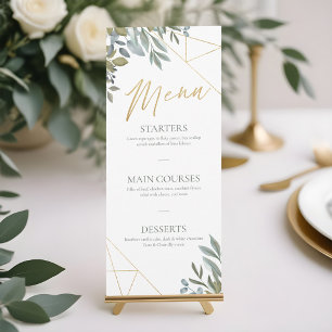 Carte de Menu de Terrarium Géométrique & de Verdur