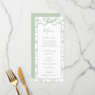 Carte de menu de toile de Jouy Sage pour Baby Show