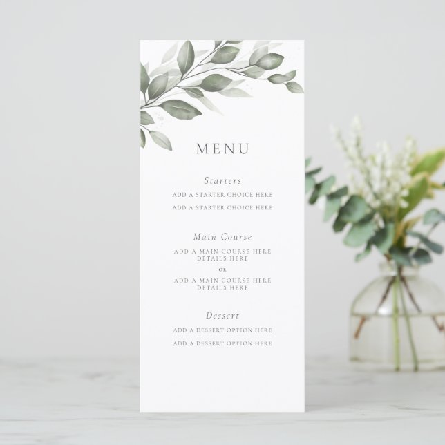 Carte de menu de verdure (Debout devant)
