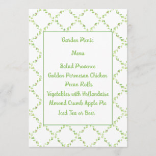 Carte de menu Délicat Roses Roses Roses Roses et T