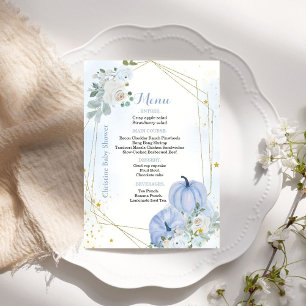 Carte de menu du Baby shower du  du Citrouille ble