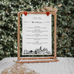 Carte de menu du dîner Mariage Denver Skyline 5x7