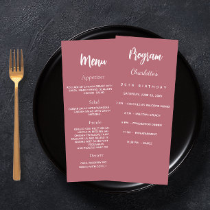 Carte de menu du programme d'anniversaire d'or ros