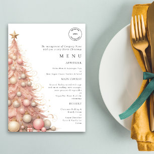 Carte de menu du rose Gold Tree Logo de travail Ch