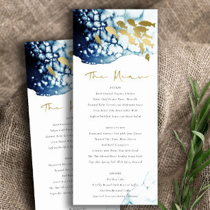 Carte de menu Elegant Gold Navy Underwater Fish